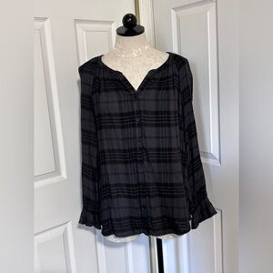 beachlunchlounge - Luna Plaid Button Up Shirt in Periscope Grey S/CH/P